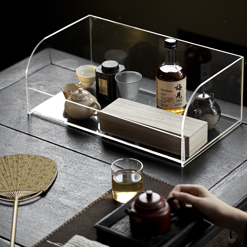 草木祠 亚克力小型博古架桌面茶杯茶壶收纳柜茶具置物架茶桌摆件