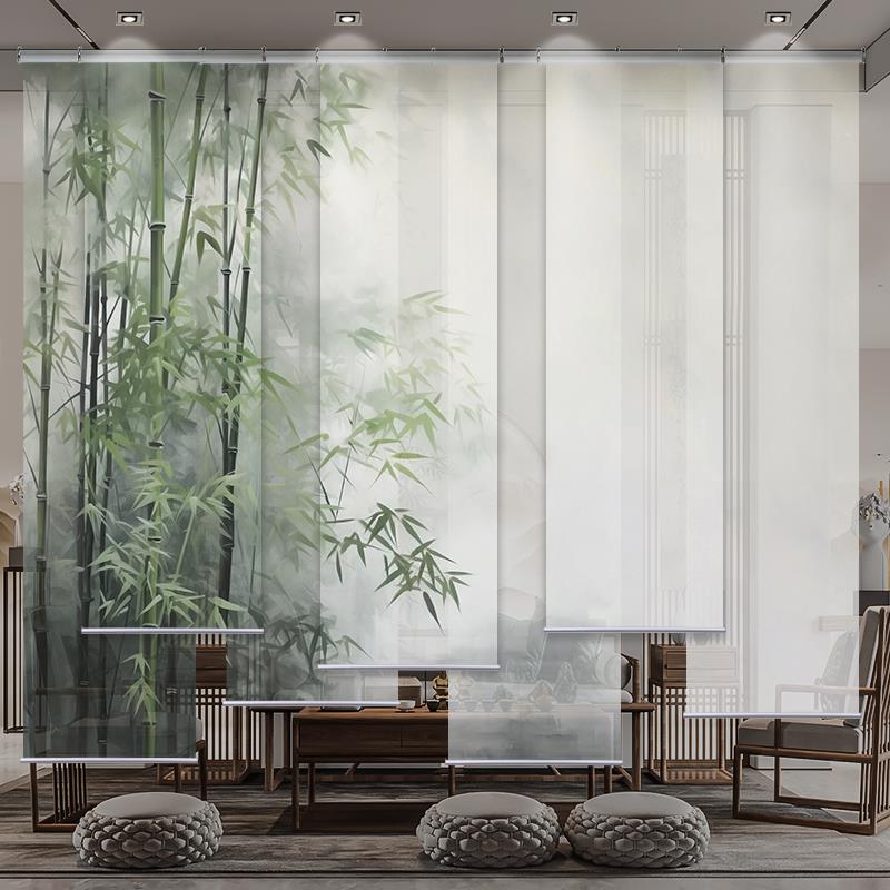 中式门帘隔断帘入户门头挂帘客厅玄关屏风长帘厕所卫生间遮挡布帘