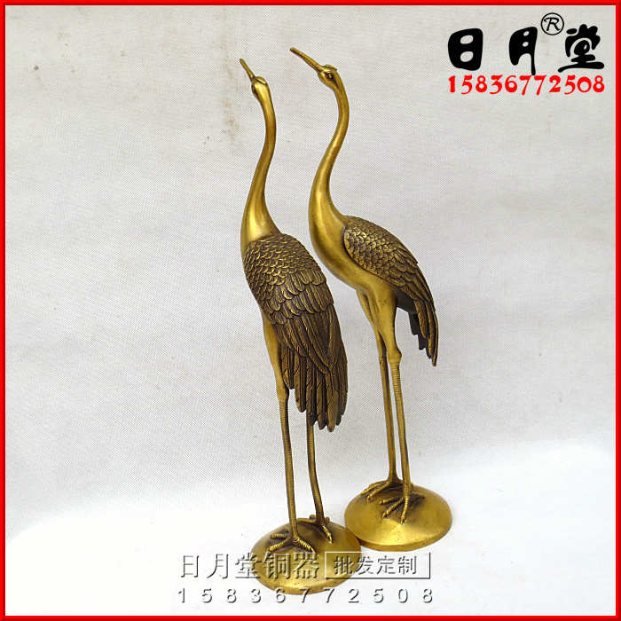 铜器铜仙鹤一对铜鹤归鹤丹顶鹤黄鹤归来家居饰品礼品摆件招财