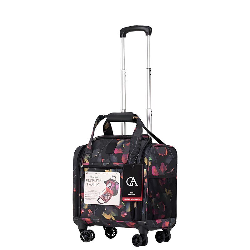 牛津布行李箱16寸小登机箱儿童拉杆箱黑色帆布包旅行箱密码箱皮箱