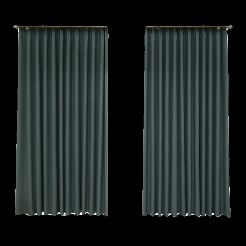 窗帘新款加厚麻防火阻燃遮光学校机房工厂宾馆酒店纯色布料成品