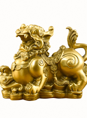 招财貔貅摆件铜貔貅大号一对公母皮丘聚财家居办公室店铺开业礼品