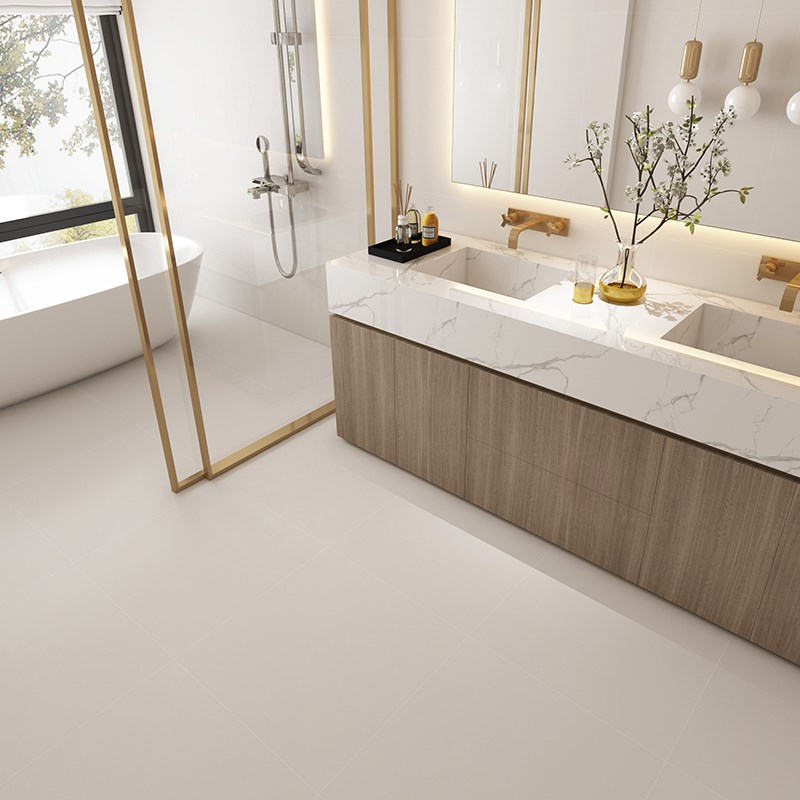 微水泥瓷砖奶油色卫生间瓷砖墙砖客厅柔光地砖800x800简约哑光砖