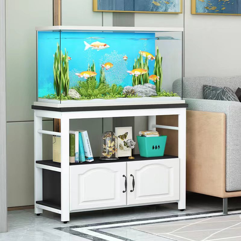 简易欧式鱼缸柜金属鱼缸架子客厅家用鱼缸底柜储物柜定制鱼缸底柜