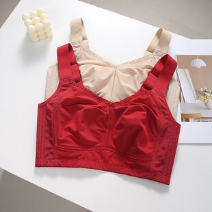 红色内衣套装本命年薄款大胸显小全罩杯收副乳调整型蛇年文胸内裤
