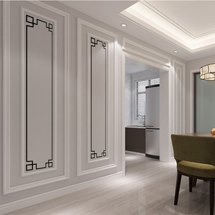 中国风天花板吊顶装饰条自粘立体亚克力镜面美缝贴对角美化装饰贴