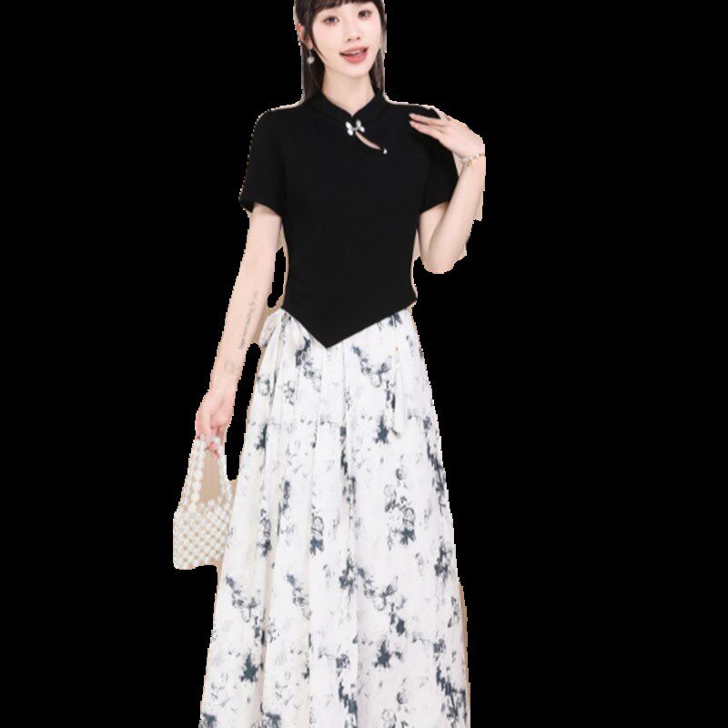 新中式国风今年流行的套装裙女2024新款夏秋搭配一整套时尚两件套