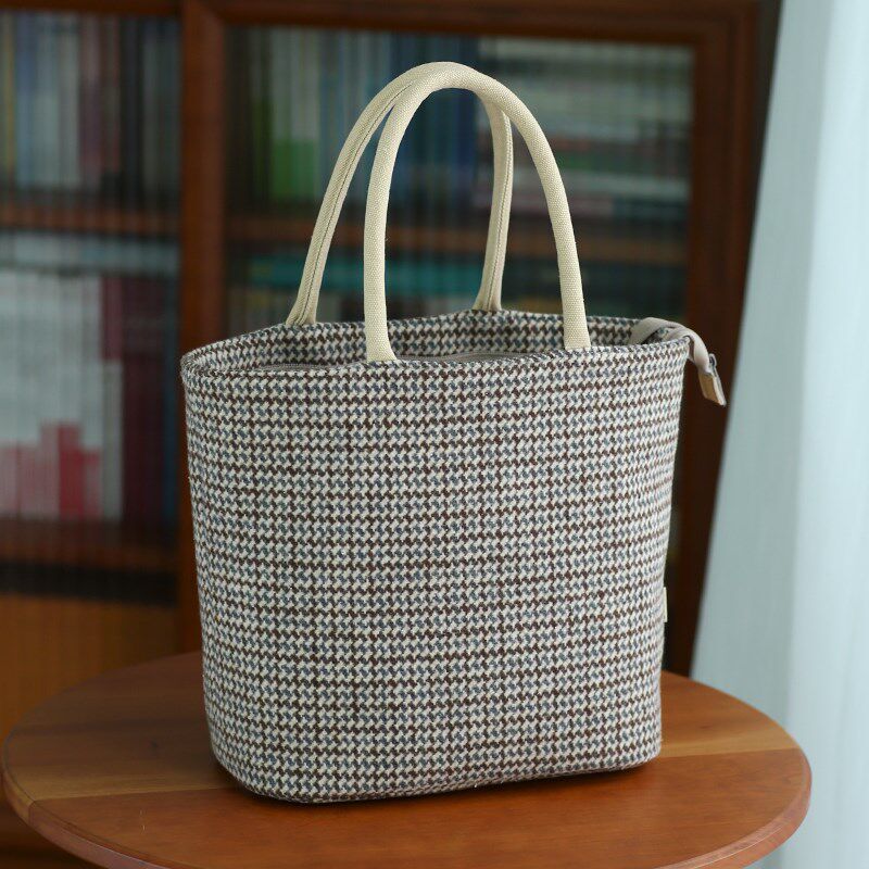 布奏文件袋手提包女2024新款外出小拎包上班手提袋帆布包包女便携