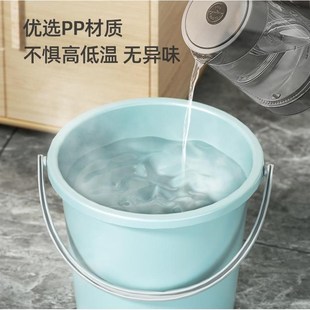 实色水桶家用储水用塑料桶手提加厚带盖洗脸盆桶学生宿舍洗漱三件
