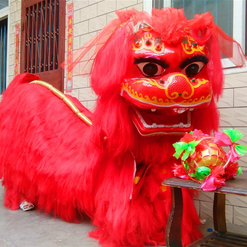 舞狮道具狮头舞狮用品笑脸北狮演出年会庆典专用舞狮用品