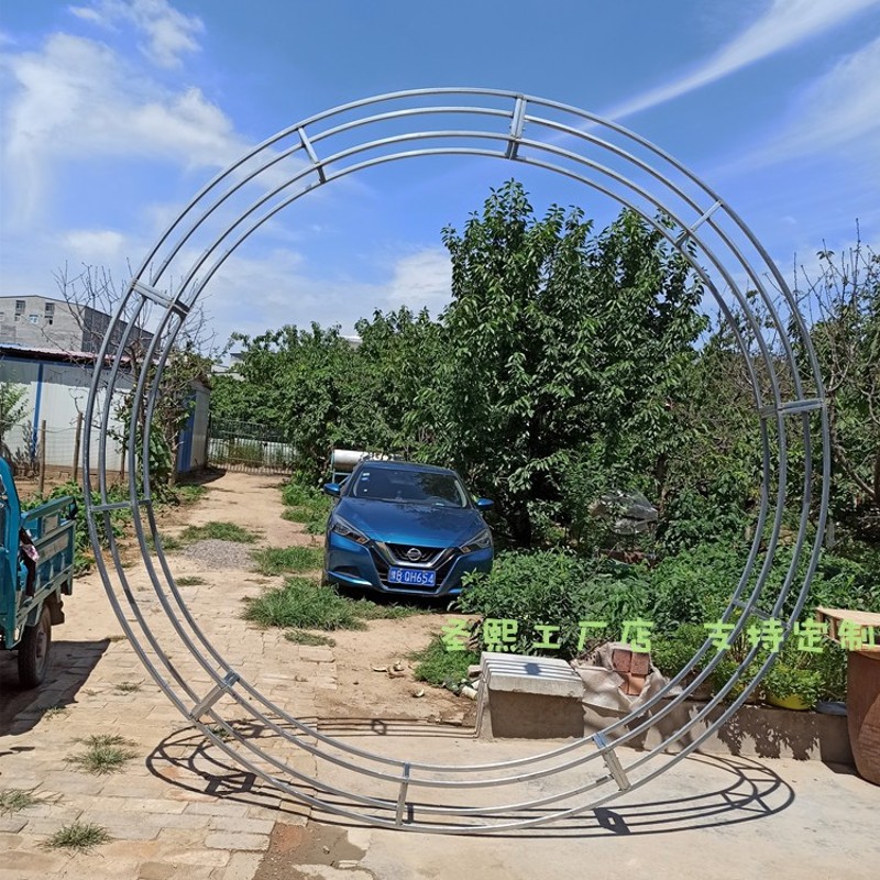 婚庆铁艺道具吊顶圆环装饰桁架圆拱门架子圆形水晶婚礼堂空中布置