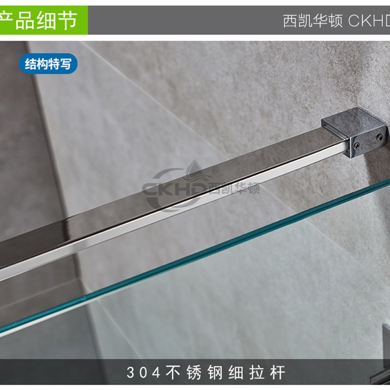 无框淋浴房一字形沐浴房不锈钢整体浴室隔断简易平开门屏风玻璃门