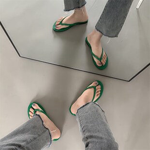 外穿法式 新款 凉拖鞋 平底爆款 人字拖鞋 超火半拖鞋 夏女2024网红爆款