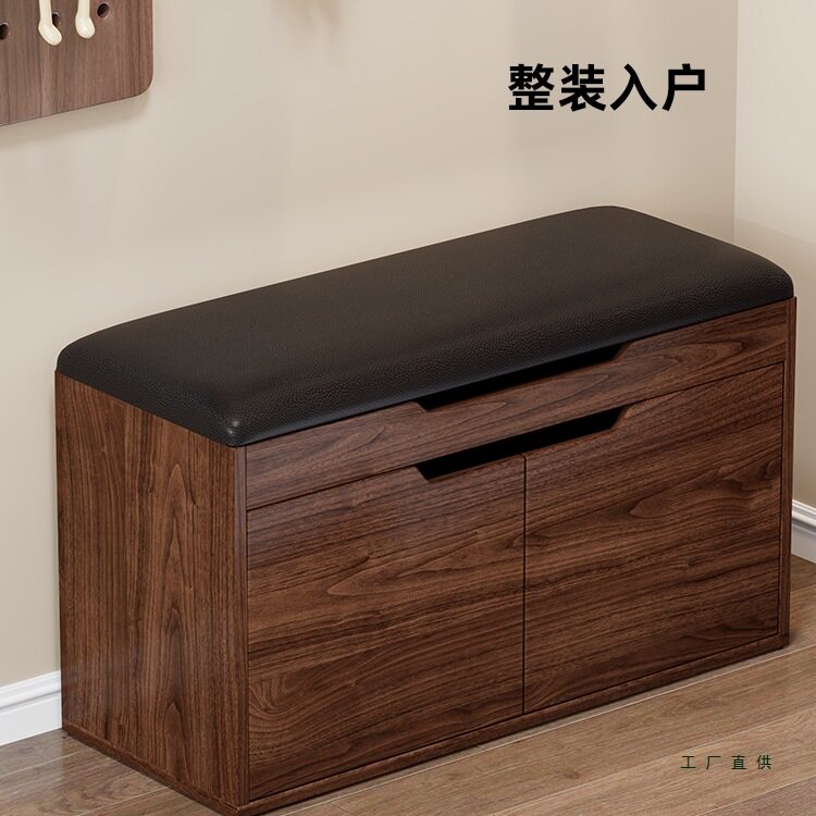 实木换鞋凳门口家用轻奢高级感鞋柜坐凳一体入户可坐收纳穿鞋凳子