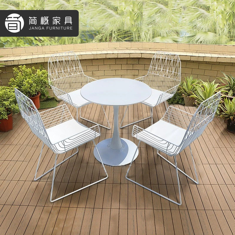 户外花园庭院桌椅露天休闲阳台小桌椅家具铁艺防水防晒外摆茶桌椅