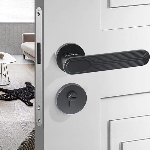 现代静音款式房间门把手分体式磁吸卧室门房门门锁锌合金磁吸静音