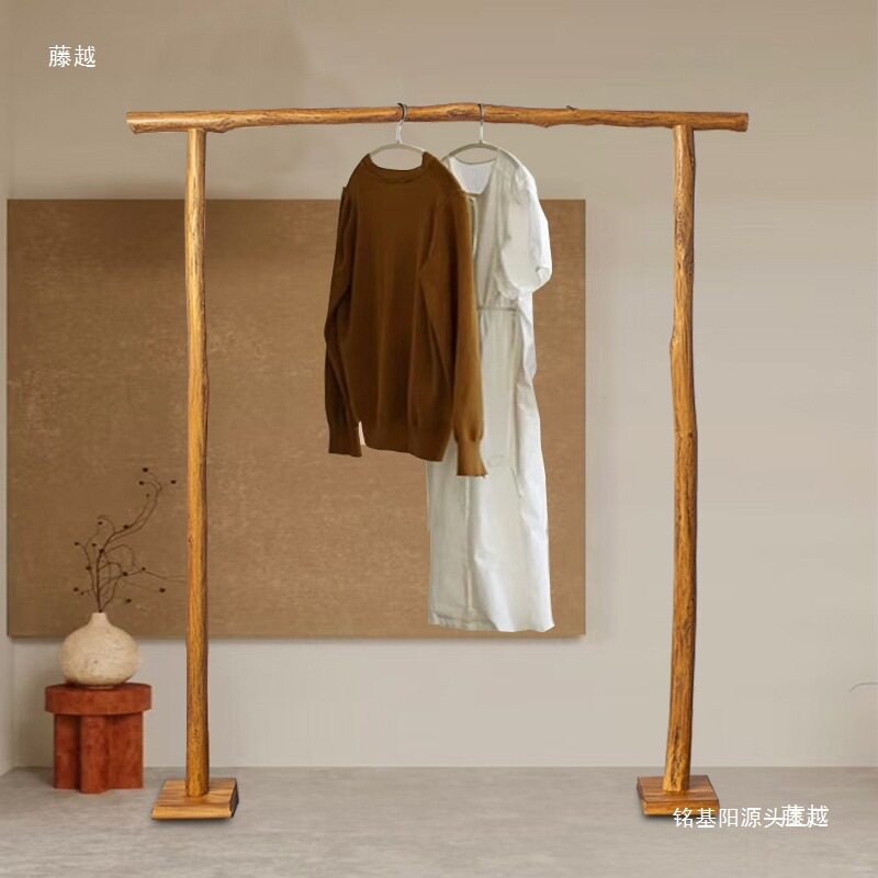 纯实木落地衣帽架服装店陈列