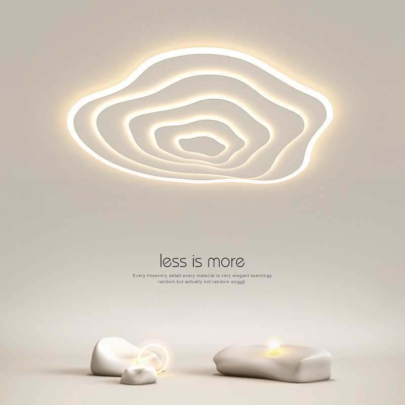 北欧极简客厅灯现代简约设计感具创意个性主卧房间灯水波吸顶灯具