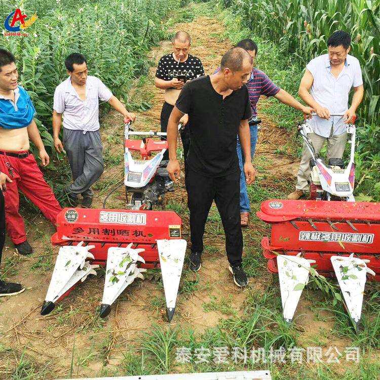 乌兰浩特单杠四轮车带水稻小麦收获机苜蓿草收获机手推式自走式