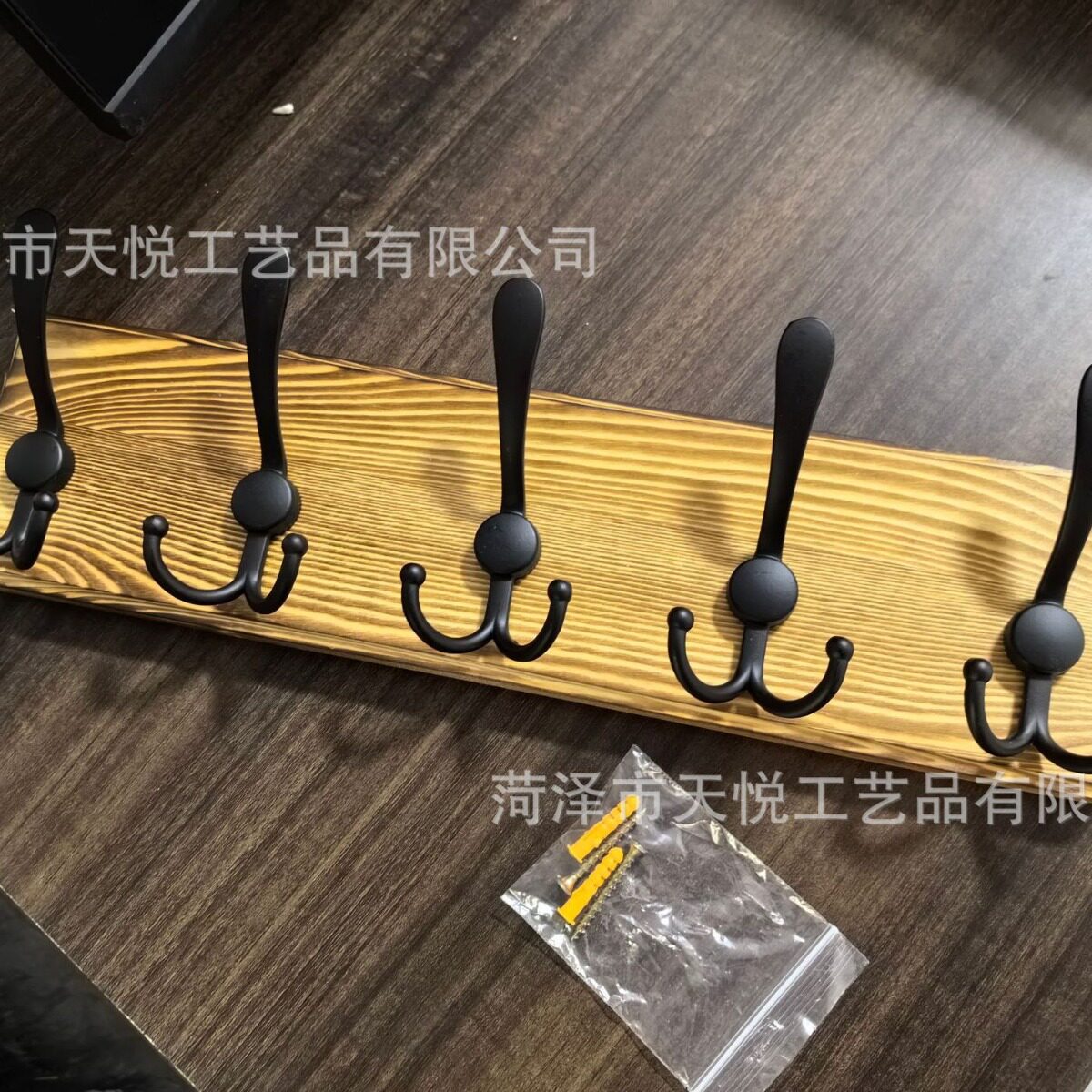 挂衣钩进门玄关衣架家用墙上挂钩纯实木衣帽架加长欧式复古壁挂式