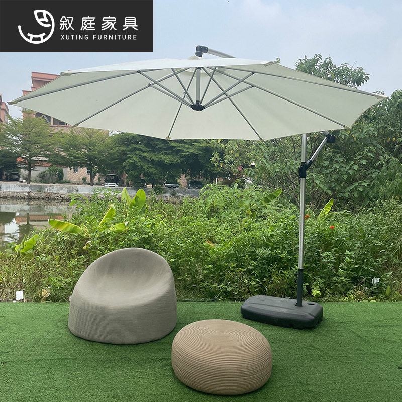 户外带遮阳伞绳编制单人沙发位户外景区民宿酒店创意手工编织家具