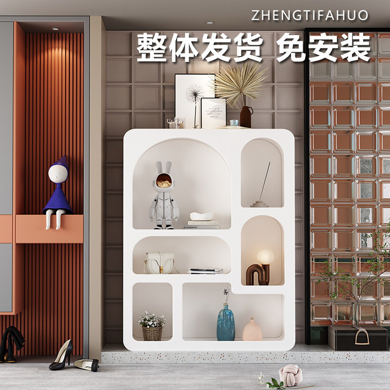 客厅装饰柜简约白色名宿置物柜陈列柜子玄关柜直播柜摄影桌洞穴柜