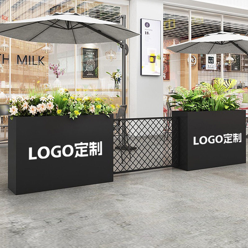 户外花箱网格组合铁艺花坛隔断室内餐吧咖啡店室外不锈钢花槽订置
