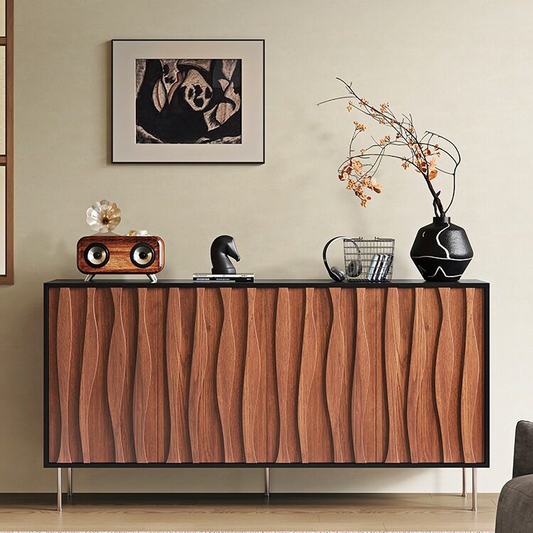 中古实木极简落地餐边柜