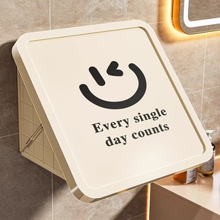 浴室壁画收纳箱洗澡防水可折叠置物架免打孔卫生间墙上放衣服神器