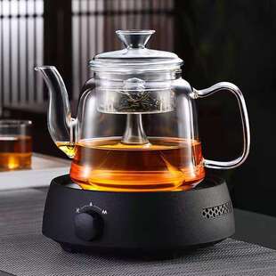 高硼硅耐热玻璃蒸茶壶耐高温煮茶器电陶炉蒸煮用壶家用大容量茶壶