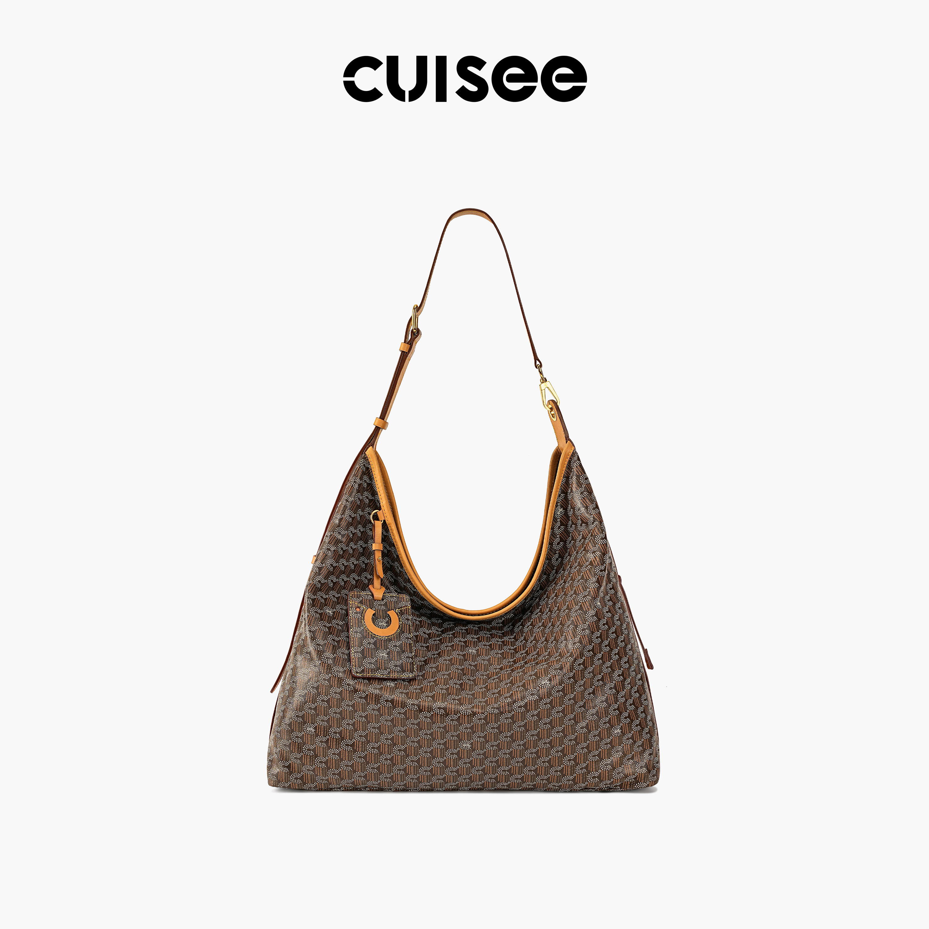Cuisee/崔氏下弦月hobo包老花单肩包斜挎包包女腋下大容量托特包