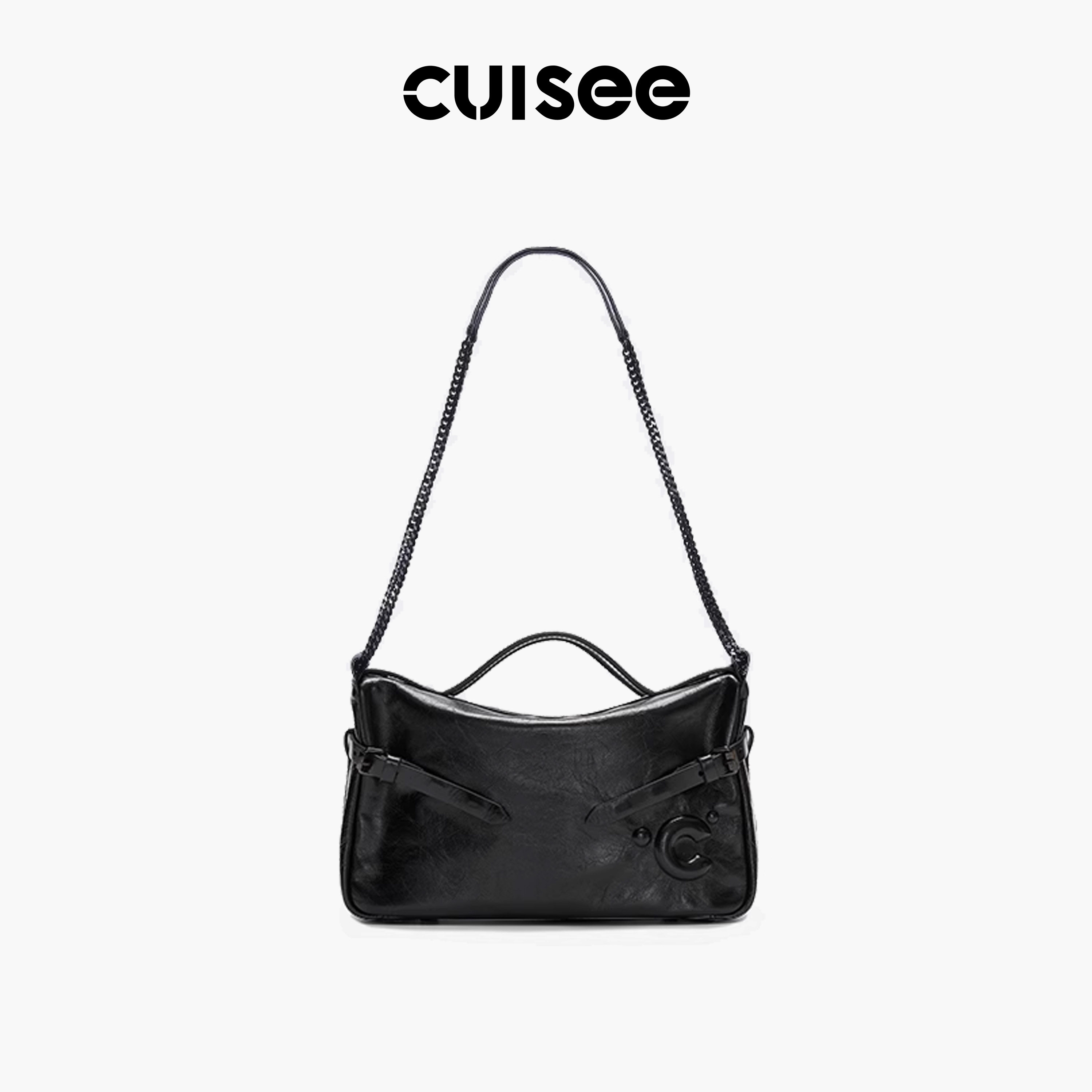 Cuisee/崔氏原创油蜡皮链条包真皮斜跨腋下牛皮流浪时尚包包女,箱包皮具/热销女包/男包,通用款女包,淘宝优惠券,粉丝福利购,淘宝优惠卷