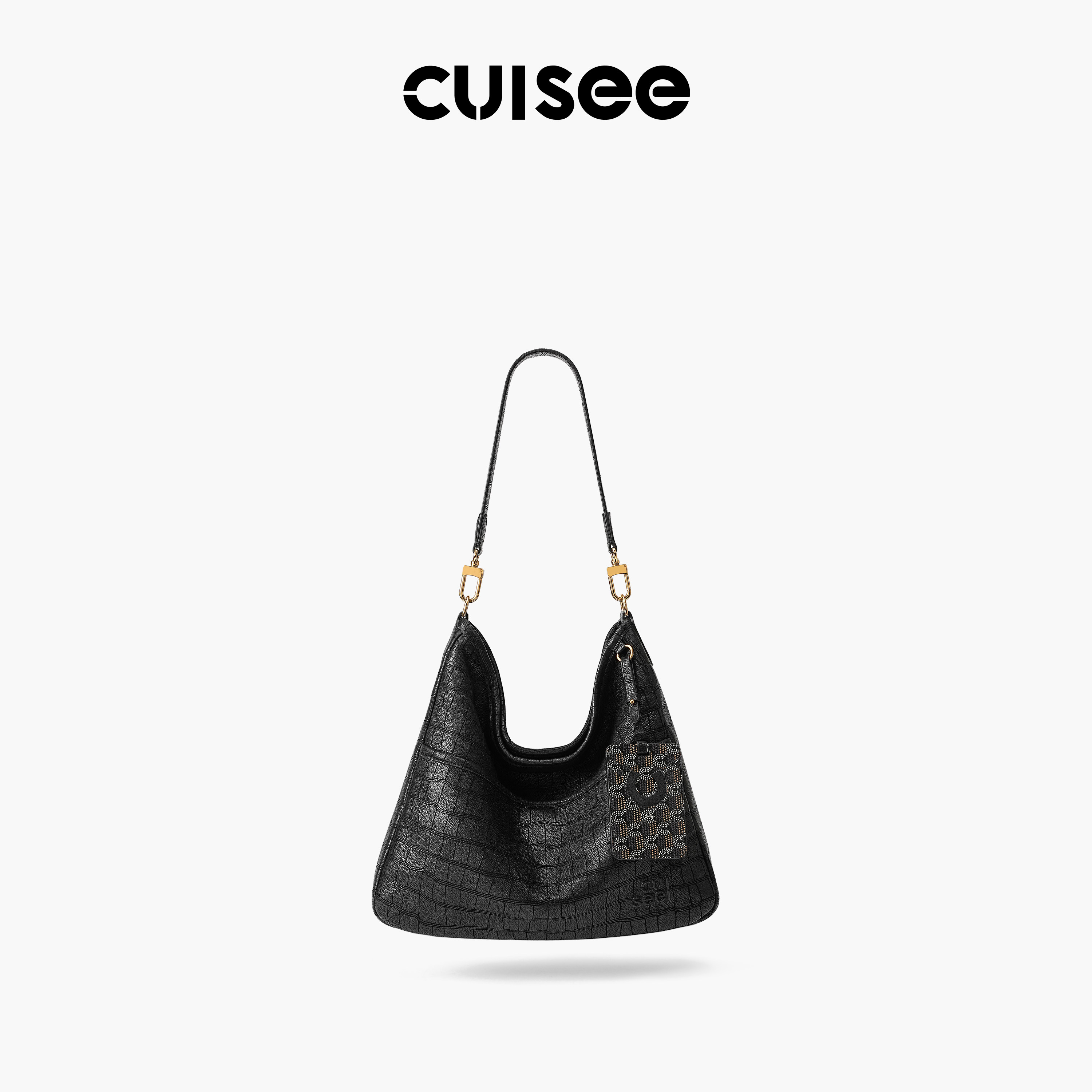 Cuisee/崔氏新款垃圾袋鹿皮包包女单肩包斜挎包包真皮时尚包包女