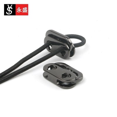 T230金属弹簧扣双孔抽绳卡扣风衣松紧调节扣子止绳扣DIY服装配件