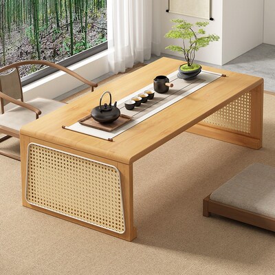 可折叠桌子便携式小型茶几新款家用中式榻榻米茶台非实木坐地矮桌