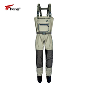 防滑防水裤 8Fans户外连体下水裤 路亚飞蝇涉水裤 透气赶海钓鱼服