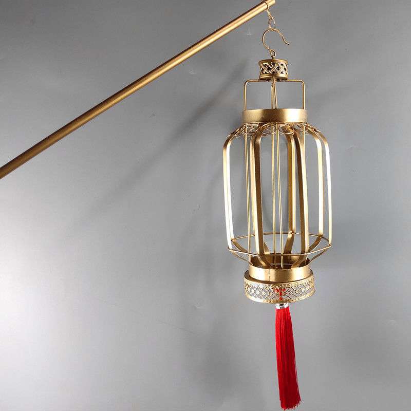 灯笼照相馆演出汉服新娘手提仿古中国风宫灯婚庆道具金色舞蹈拍摄