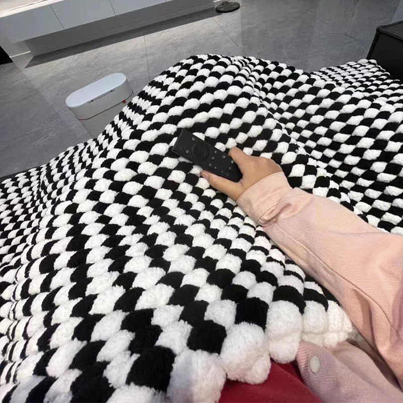 球球线毯子手工diy材料包沙发坐垫豆豆粗毛线毛绒盖毯沙发毯毛线