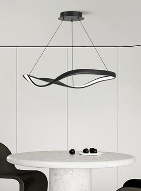 黑色极简主灯意式客厅灯设计感餐厅卧室吊灯现代简约圆形大厅灯具