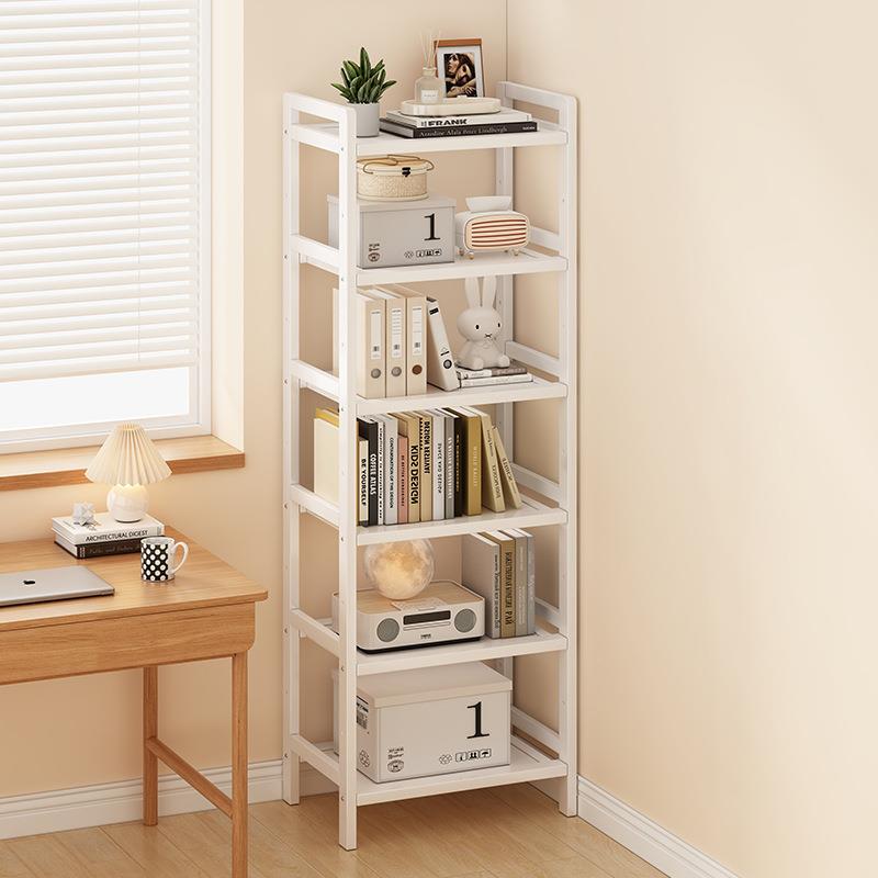 书架白色置物架落地简易家用多层客厅储物柜书柜简约收纳展示柜子