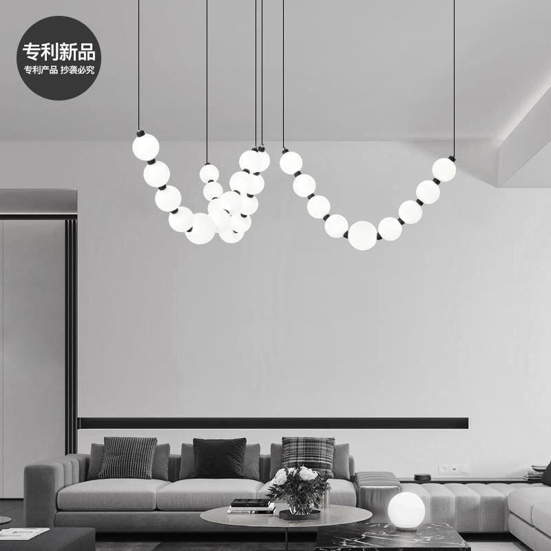 全铜极简轻奢创意吊灯 店铺门店装修设计led楼梯间吊灯复式楼吊灯