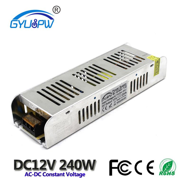 12V20A开关电源 12V240W长条电源 小体积LED灯条灯箱开关电源