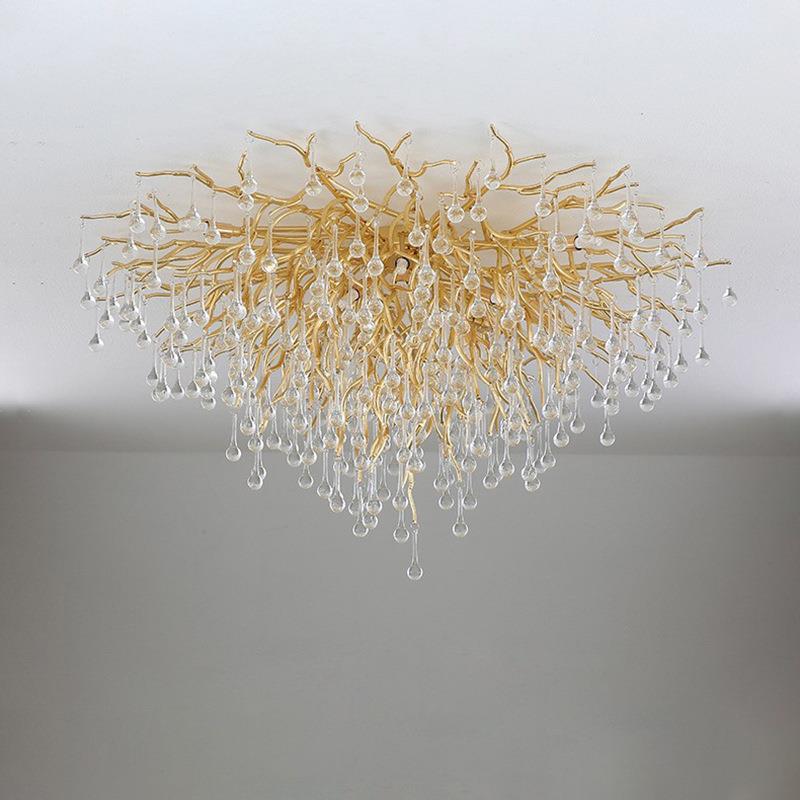 新款水晶吊灯奢华客厅主灯轻奢别墅大厅餐厅复式楼灯树枝吸顶灯具