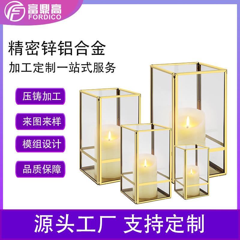 现代银色风灯金属铁艺烛台居家庭院欧式不锈钢户外防风玻璃风灯