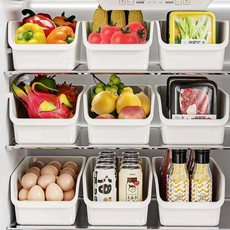 厨房冰箱多功能收纳盒4个装橱柜收纳盒调料鸡蛋水果蔬菜收纳盒