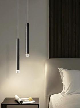 极简小吊灯卧室全铜灯具现代轻奢黑色设计餐厅吧台灯北欧床头吊灯