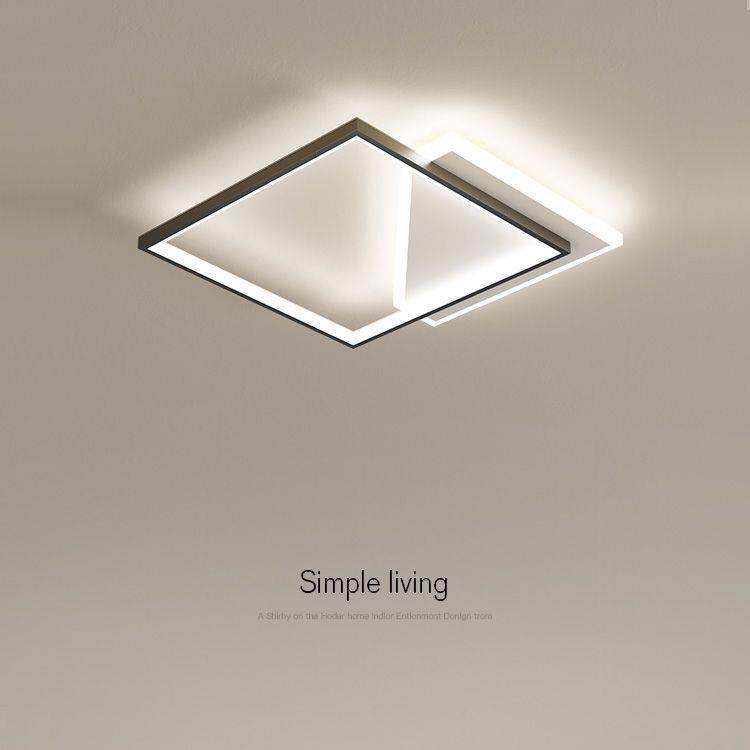 北欧主卧室灯几何灯创意个性方形镂空灯简约现代led吸顶灯书房灯