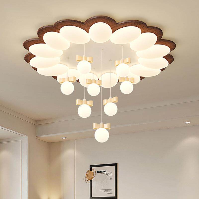 客厅灯奶油中古风创意蝴蝶结吊球吸顶灯饰2025年新款广东中山灯具