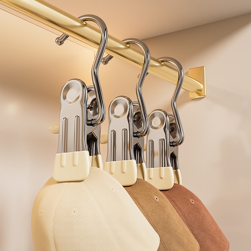 多功能挂钩夹子不锈钢晾衣夹金属裙夹家用防风无痕裤夹单个晒衣夹