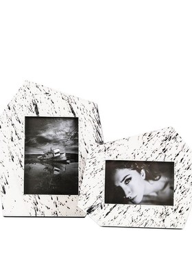 简约现代马毛压克力相框架子摆件桌面置物架装饰摆设客厅样板间